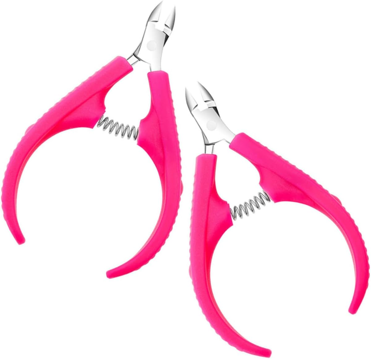 2Pcs Nail Cuticle Clippers Stainless Steel Non-Slip Portable Cuticle Trimmer Dead Skin Remover for Manicure Household Use