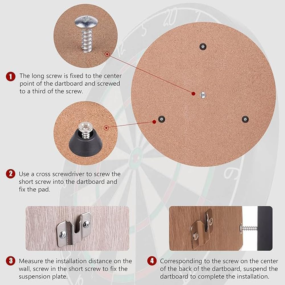 Dart Board Wall Bracket, Mounting Bracket, Steel Dart Board Wall Bracket Kits Accessories, Bracket, Hardware with Screws for All Dart
