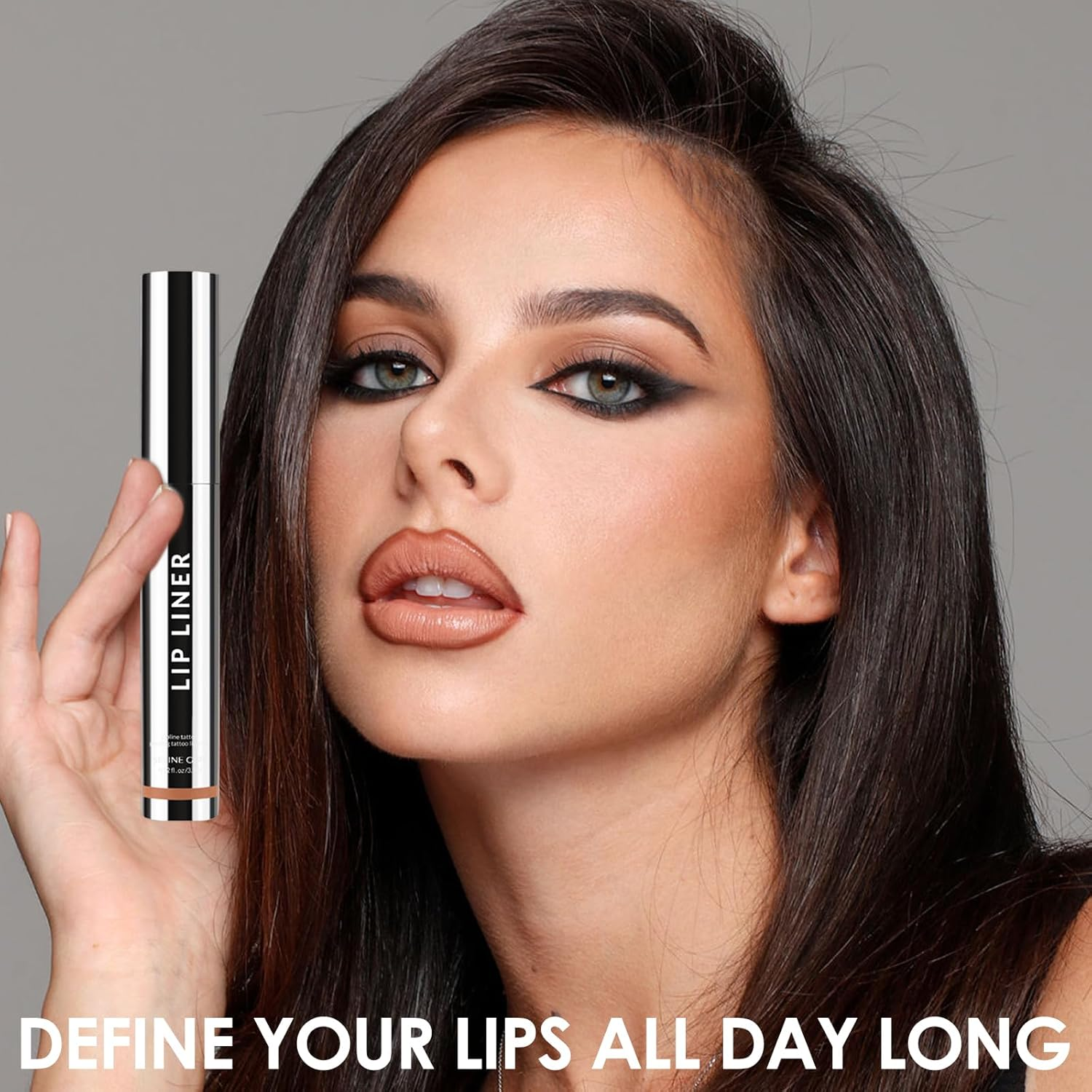 Erinde Peel off Lip Liner Stain, Long Lasting Lip Stain Peel Off, Women Waterproof Matte Lipstick, Transfer Proof Lip Tint Peel Off, Highly Pigmented Color Lipliner #002 Dark Brown image number 2