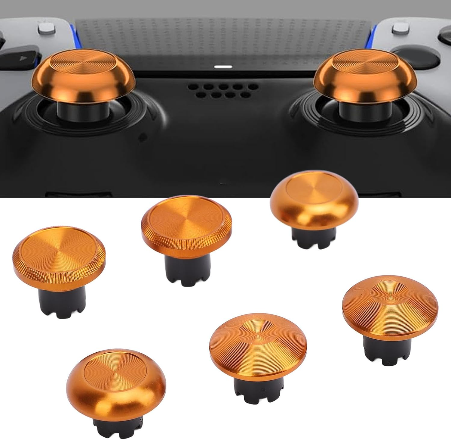 Metal Thumbsticks for PS5 Edge, Thumb Stick for PS5 Pro Elite, for PS4, for Switch Pro, for Xboxone, for Xboxseries, Thumbstick Replacement (Gold)