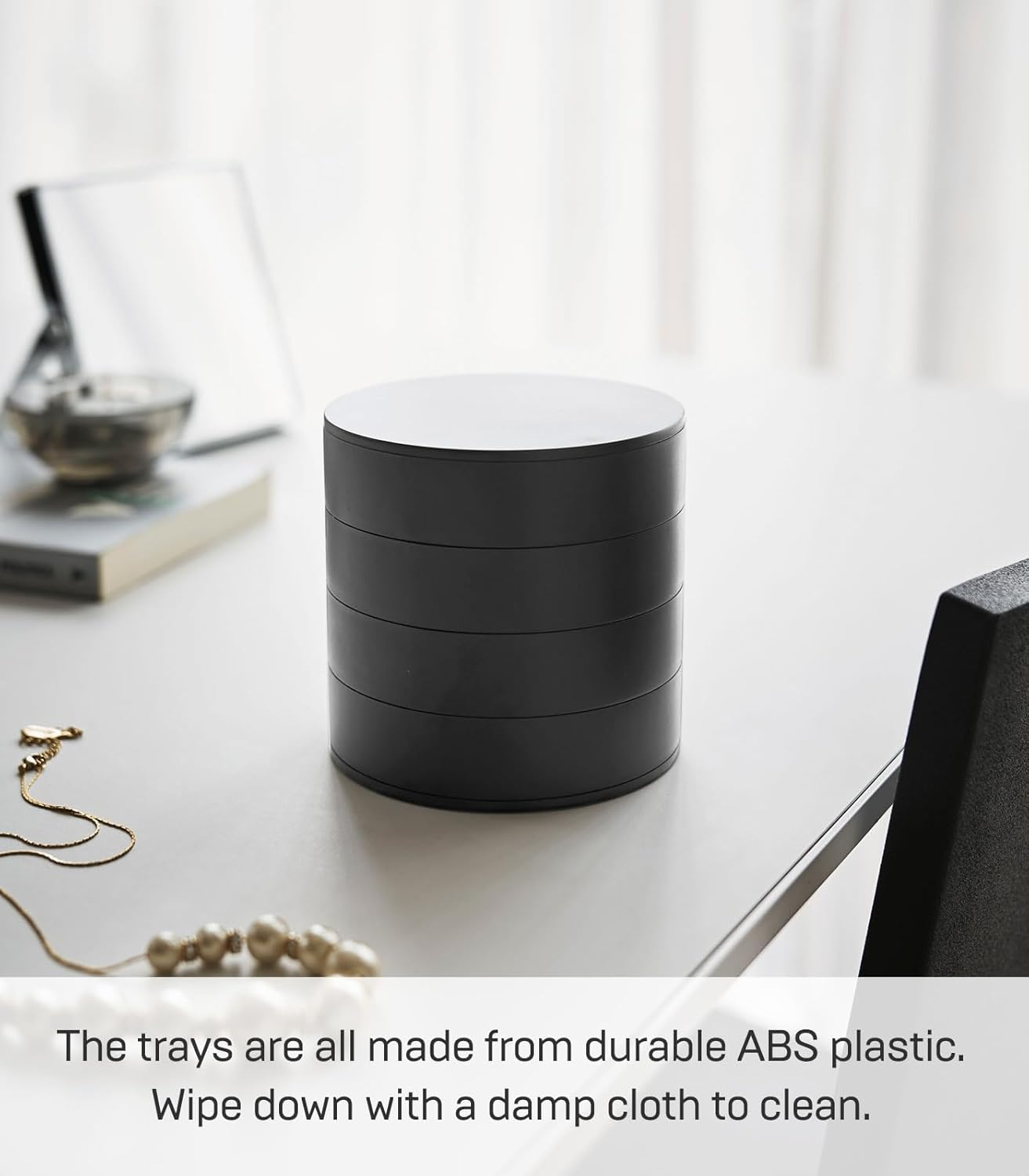 YAMAZAKI Home Tower 4-Tiered Accessory Tray Black image number 3