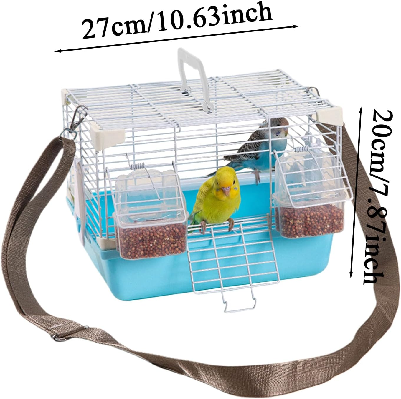 YNPQTDS Bird Travel Cage 27X20X20Cm Bird Travel Carrier with Removable Tray ABS Portable Birds Cage with Handle for Green Cheeks Cockatiels Parrots