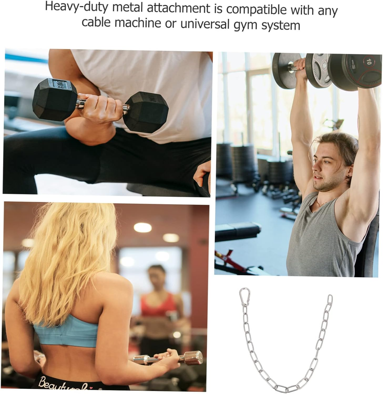 KOMBIUDA 1Pc Fitness Machine Extensive Chain Handle Grip Accessories for Fitness Equipment Durable and Reliable Attachment for Cable Pulley Systems image number 3