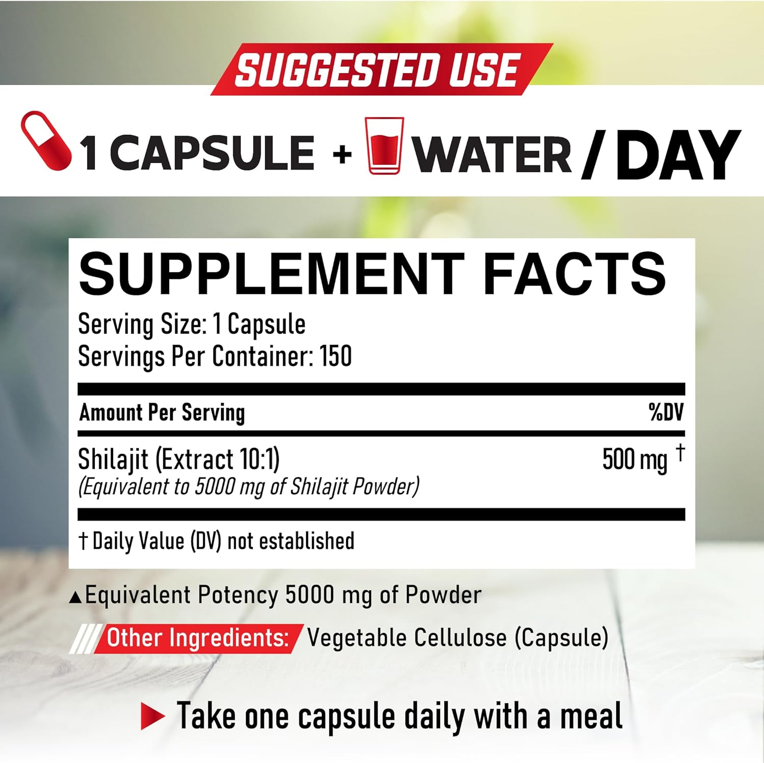 5000Mg Shilajit Capsules - Extract Shilajit Supplement - 150 Vegan Capsules of 5 Month Supply image number 5