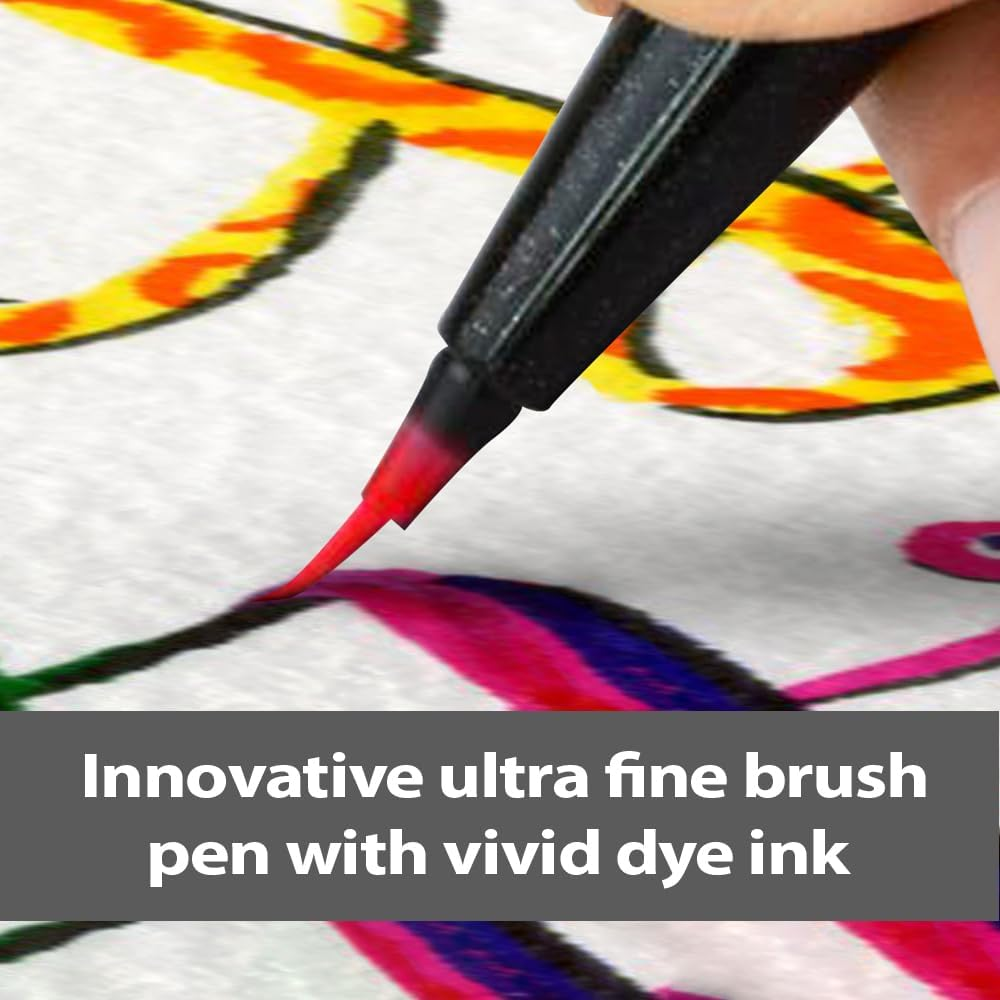 Pentel Arts Brush Sign Pen Artist Wallet of 12 Assorted Standard Colours (SESF30C-12) image number 1