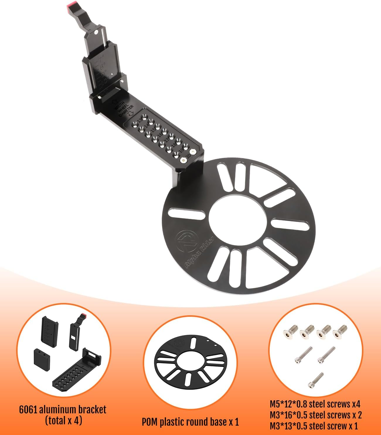 Alpha Rider Universal Wheel Fitment Offset Tool Wheel Tool Car Wheel Offset Measuring Gauge Hub Tool Supports 13 to 20 Inch Wheel Diameters 4 and 5-Lug Wheel Bolt Pattern image number 5