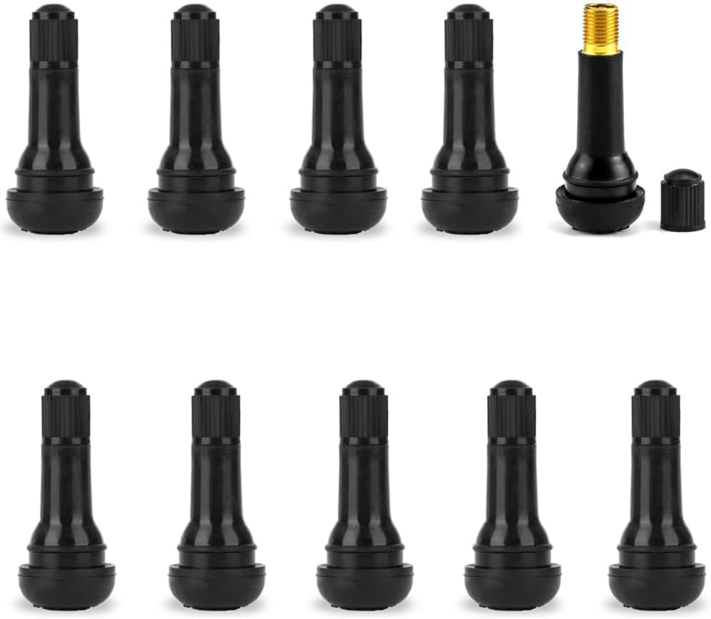 TR414 Black Rubber Snap-In Tire Valves, 10Pcs TR414 Snap-In Black Rubber Tire Valve Stems,Tr414 Tire Valve Stems Rubber Snap-In Short Black Tire Valve Stem,Tr414 Rubber Short Snap-In Tire Valve Stems