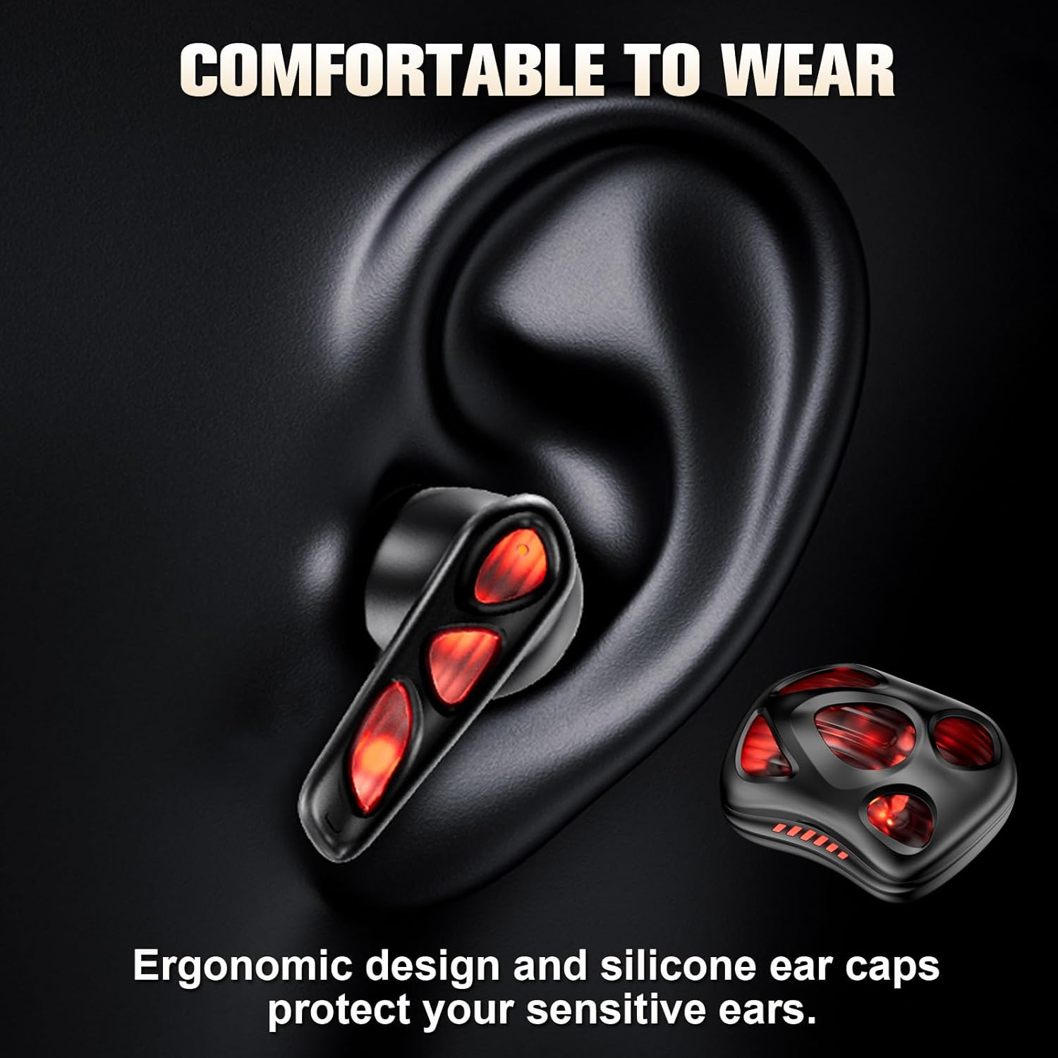 Wireless Bluetooth Gaming Earbuds with ENC Noise Cancelling Mic Low-Latency Inear Gaming Earphones Bluetooth 5.4 Soft in Ear Headphones 25H Battery Sports TWS Earbuds for Pc/Ps5/Xbox/Switch Games image number 1