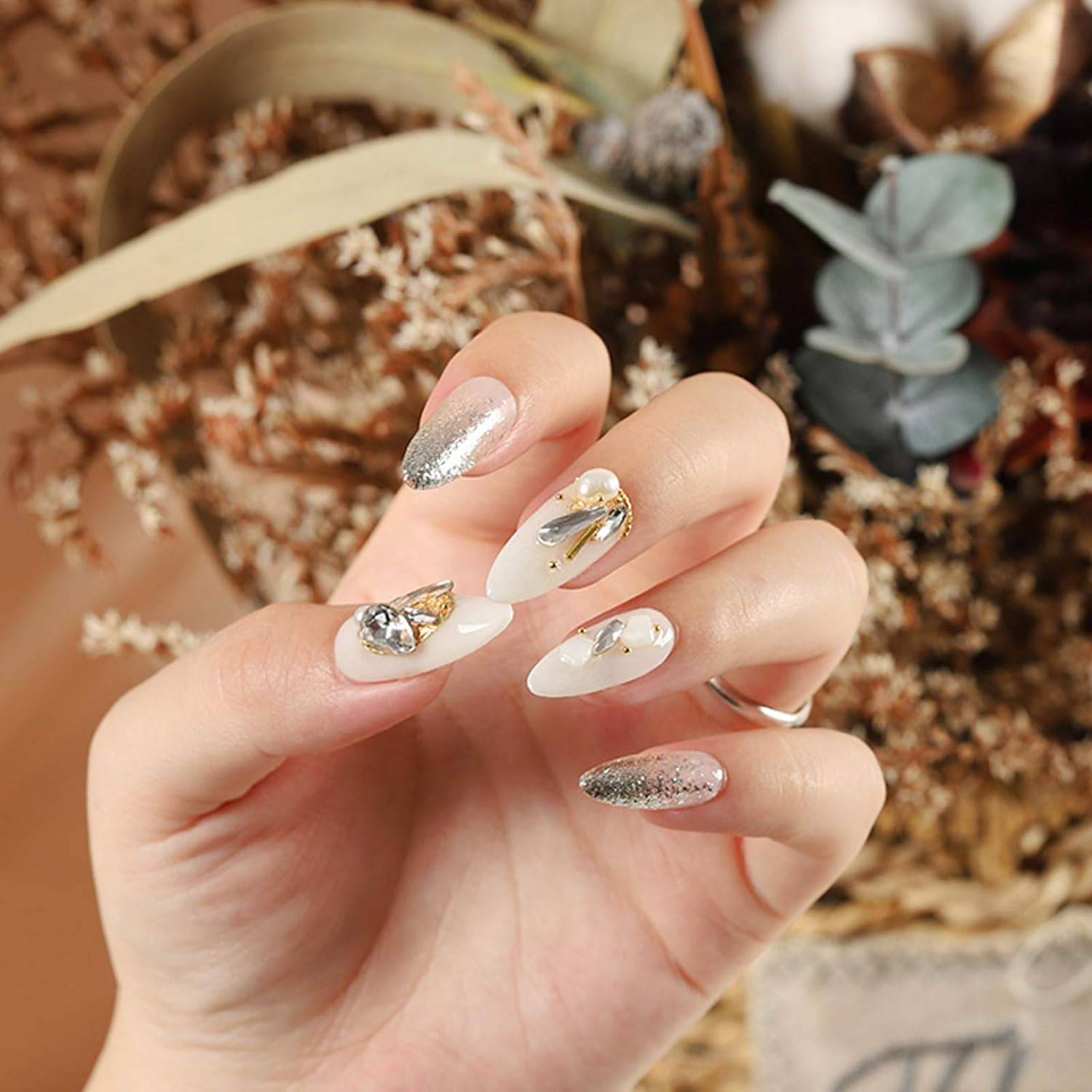 12 Grains Nail Art Rhinestones Nail Art Gems Decorative Nails DIY Super Shiny Gemstone Diamonds Royal Blue image number 3