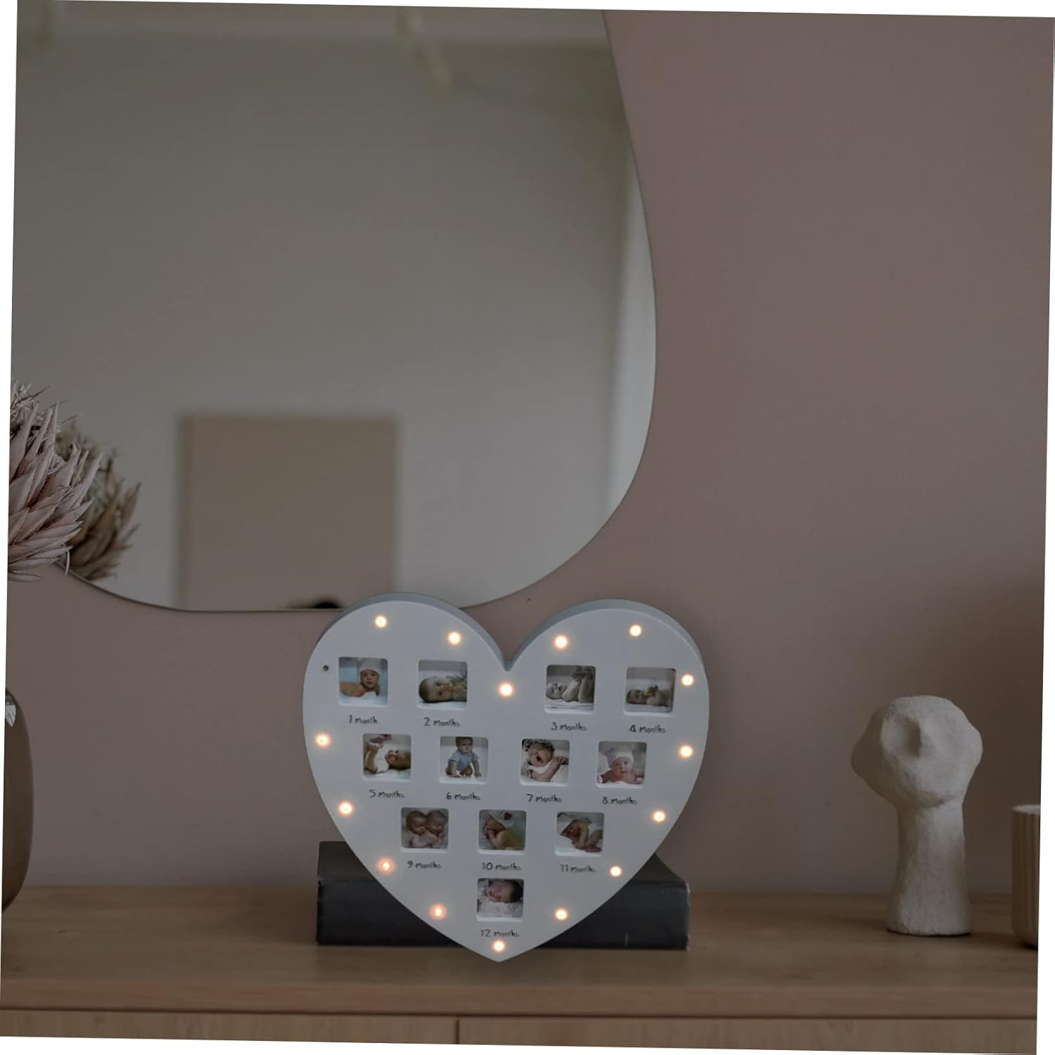 Toyvian Keepsake Frame for Newborn Month Photo Album Wall Hanging Decor for Growth