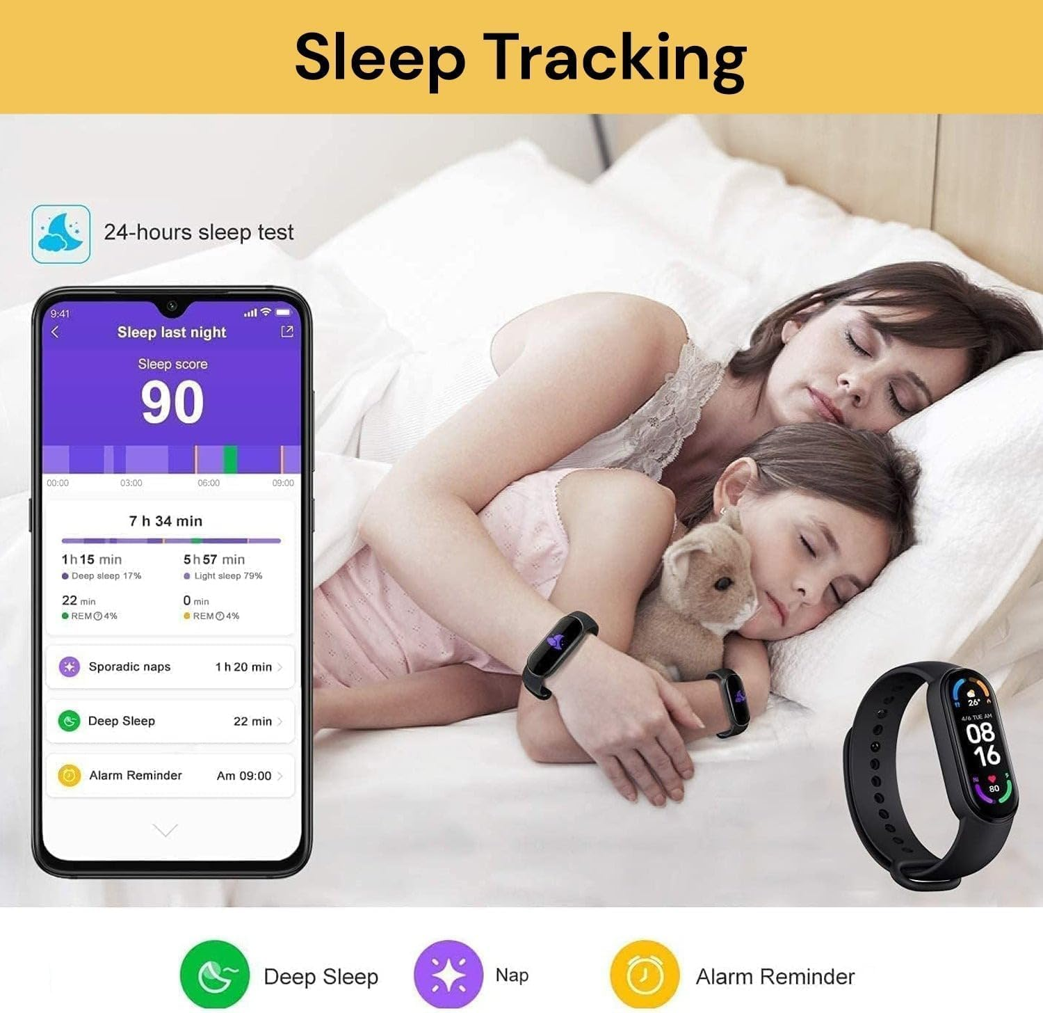 EZONEDEAL Sport Fitness Band Tracker Watch Heart Rate with Activity Tracker Waterproof Body Functions like Steps Counter, Calorie Counter, Blood Pressure, Heart Rate Monitor LED Touchscreen Black image number 1