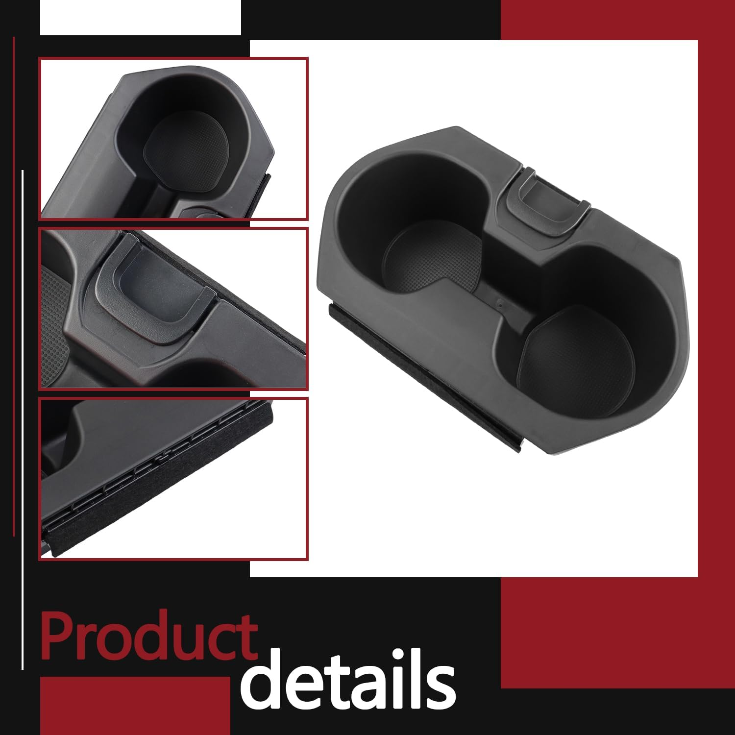 Cup Holder Insert Accessories for Honda Civic 2016-2021 Lx Ex Si Sport Hatchback Coupe Sedan Insight,Center Console Drink Bottle Cup Holder Adapter Replace 83446-TBA-A01ZA (Black) image number 4