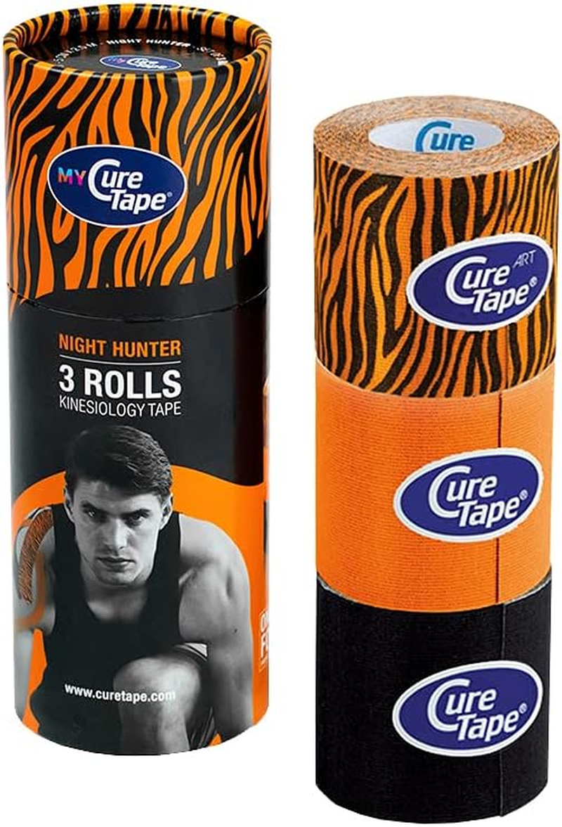 Curetape 3 Rolls Waterproof Kinesiology Tape | Super-Saver | Medical Kinesiology Tape for Extreme Sport Conditions | Increase Mobility & Performance | Reduce Joint Pain | Recover Faster (Panther Power)