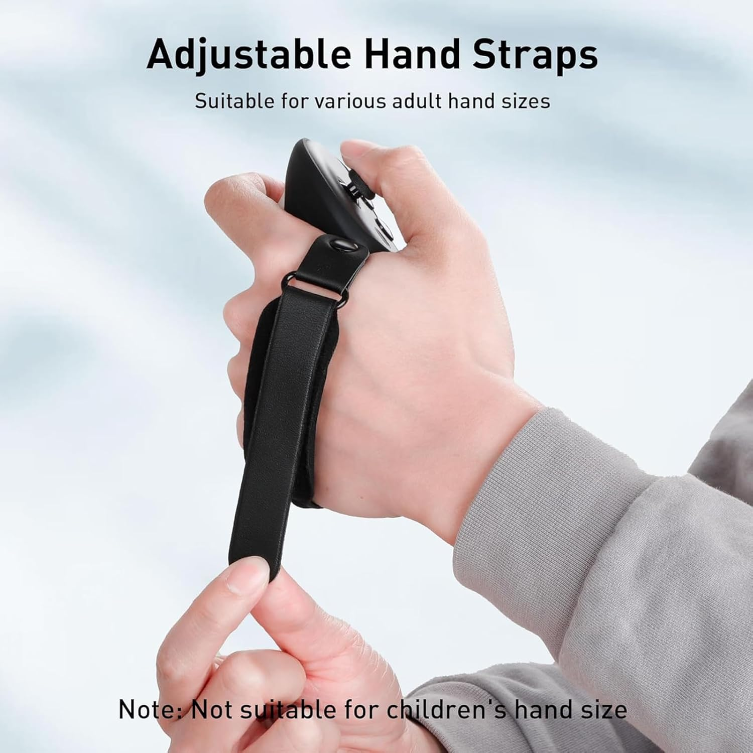 ZONEY Upgraded Controller Grips for Quest 3, Adjustable Hand Grips with Battery Openning and Foam Knuckle Straps, VR Protector Accessories Straps with Widen and Thicken Sponge (Black)