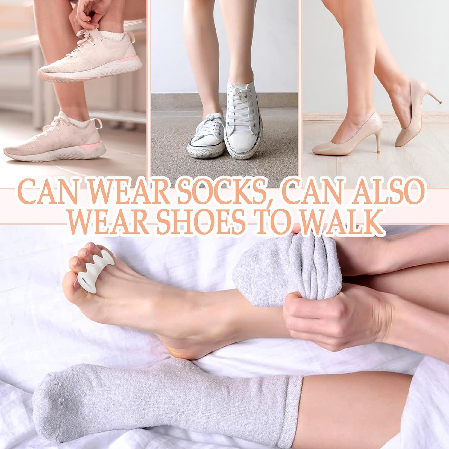 Bunion Corrector Toe Spacer Toe Straightener Toe Stretcher Toe Correctors,3Pairs Toe Separators Bunion Corrector Soft Gel Toe Spacers to Correct Bunions and Restore Toes to Their Original Shape,L Size image number 1