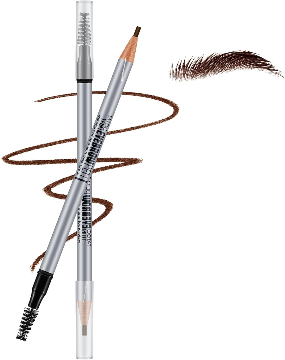 Apooliy Waterproof Eyebrow Pencil,Pull Cord Brow Pen Long Lasting,Microblading Supplies Brow for Marking Filling Outlining Eye Brow Liners