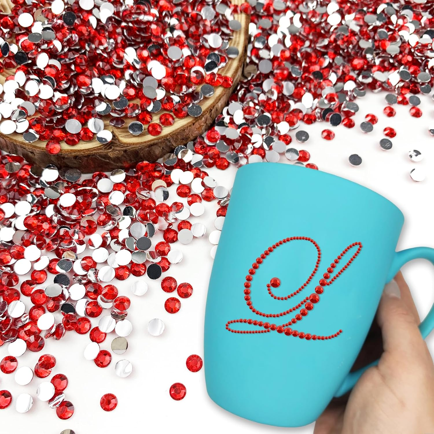 CLRDIVA 5000Pcs 3Mm Red round Resin Flatback Craft Rhinestones for Shoes Tumblers Nails Makeup DIY Bling Decoration image number 2