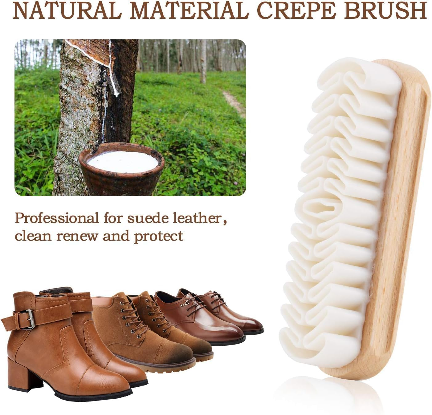 Suede Nubuck Cleaning Kit Hard-Wearing Crepe Brush Bonus a Cleaning Eraser - Clean All Suede Leathers - Professional for Nubuck Shoes Boots Bags Purses Jackets Couches image number 1