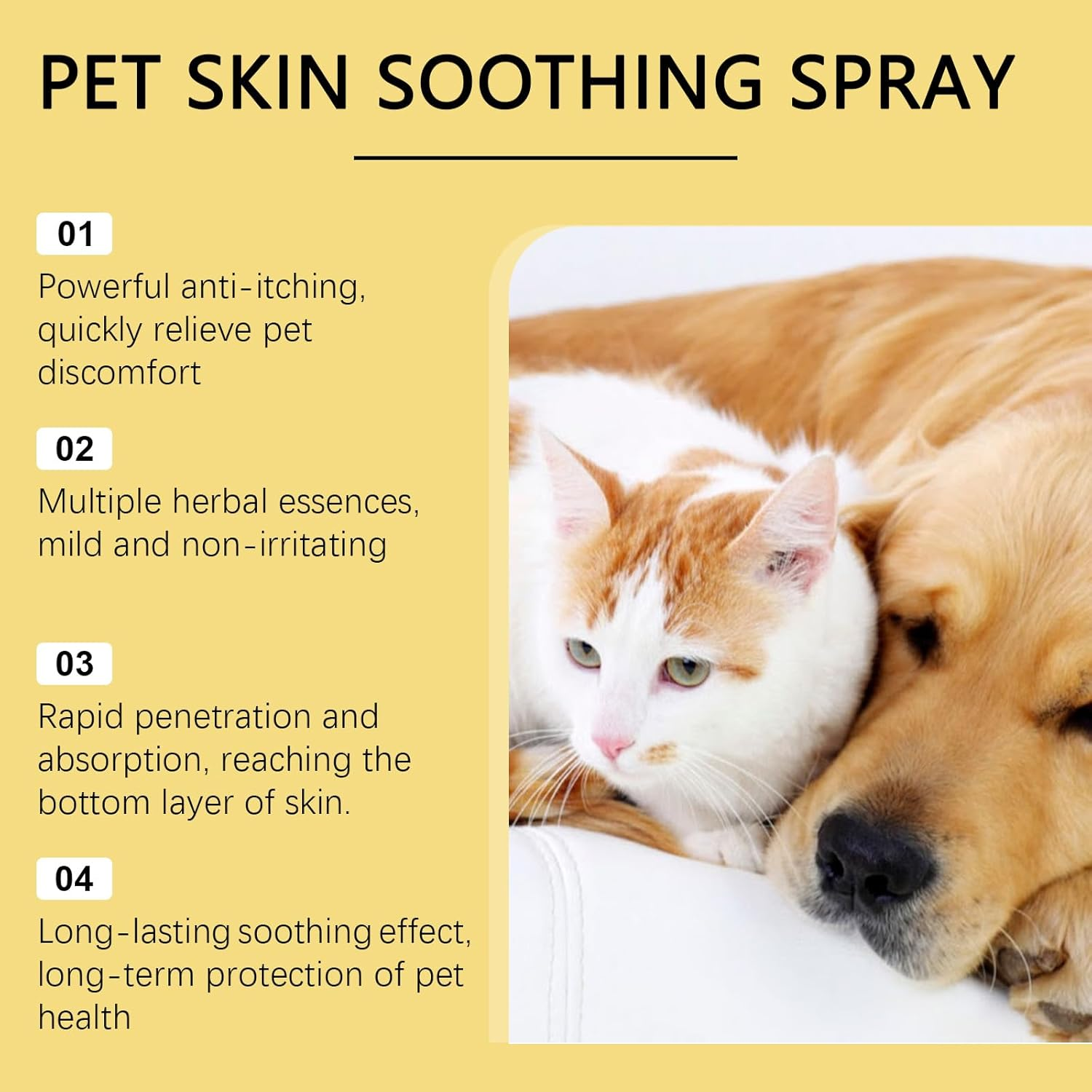 Pet Skin Care Spray, Herbal Moisturizing Treatment, 50Ml, Quickly Nourishes Dog and Cat Skin image number 4