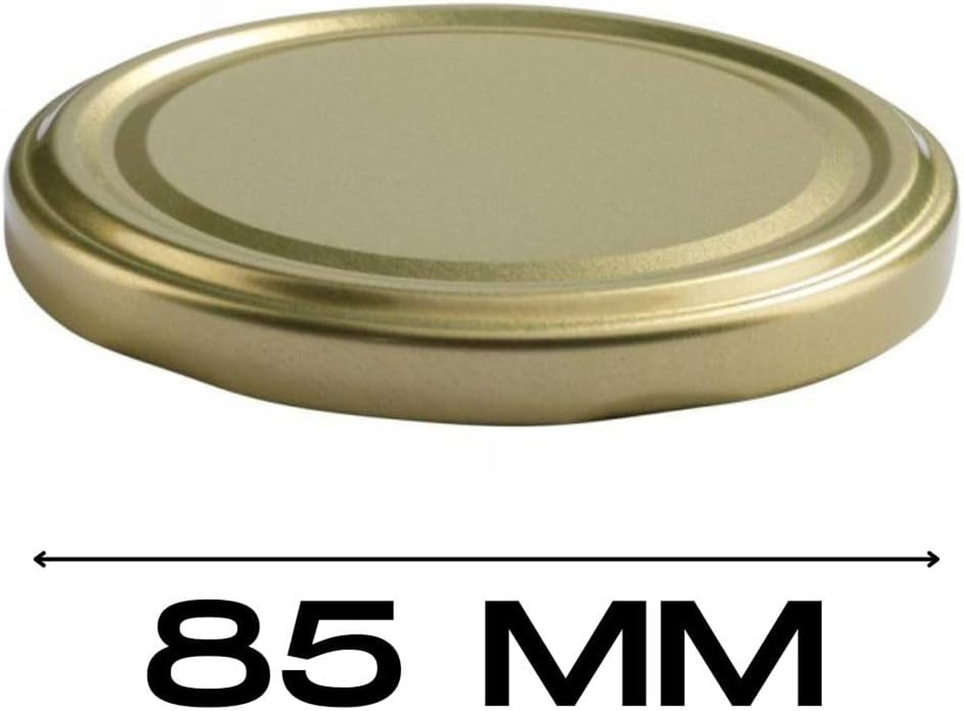Mikken Twist-Off Replacement Lids for Jam Jars 82 X 8.5 Cm Gold Pack of 10