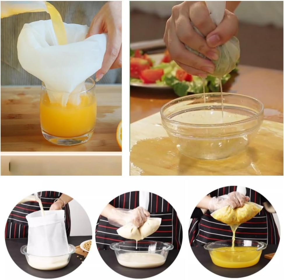 4-Pack Nut Milk Bags &ndash; Food Grade Soy Milk Filter Bags for Almond Milk, Cold Brew Coffee, Juice, Tea & Home Brewing &ndash;Cheesecloth Alternative(30Cm*30Cm) image number 2