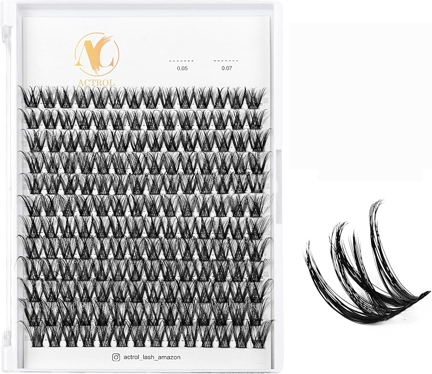 ACTROL Individual Eyelash Lashes Clusters ACT-B 0.07 12-18Mm Mix D Curl - Natural & Bold Volume Lashes, Reusable DIY Lash Extensions for Customized Looks - Hypoallergenic & Cruelty-Free image number 1