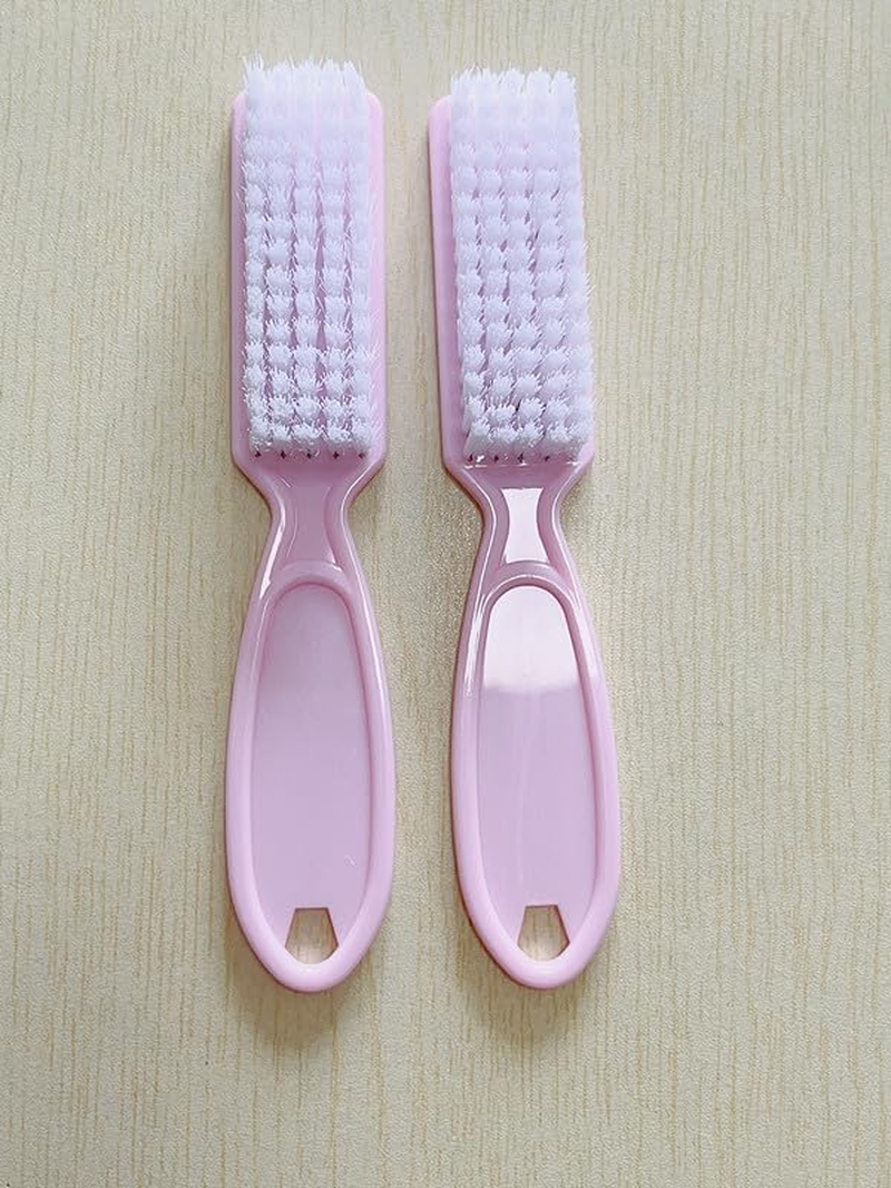 SQULIGT 12Pcs Nail Brush for Cleaning Fingernails, Handle Grip Cleaning Brush for Nail and Toenail, Nail Dust Brush Manicure Pedicure Tools Scrubbing Brush Women Men Home Salon(Pink)