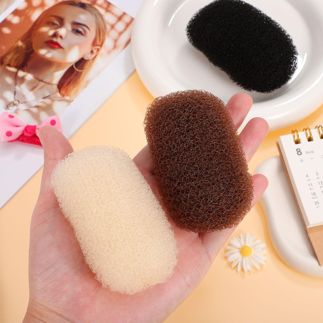 VICASKY Bump Hair Clips Bump Hair Accessories for More Volume Hair Cushion for DIY Hairstyles for Updo Hairstyles Pack of 3 image number 3