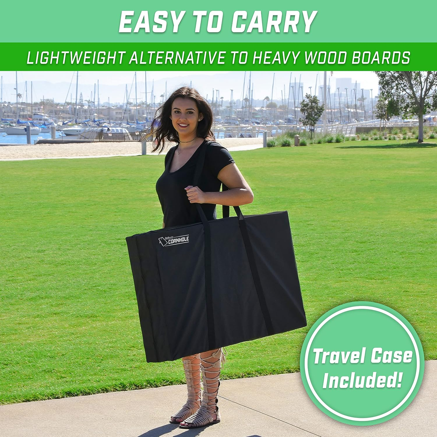 Gosports Classic Cornhole Sets &ndash; Choose 4'X2' or 3'X2' - Includes 8 Bean Bags, Travel Case and Game Rules (Choice of Style) image number 3