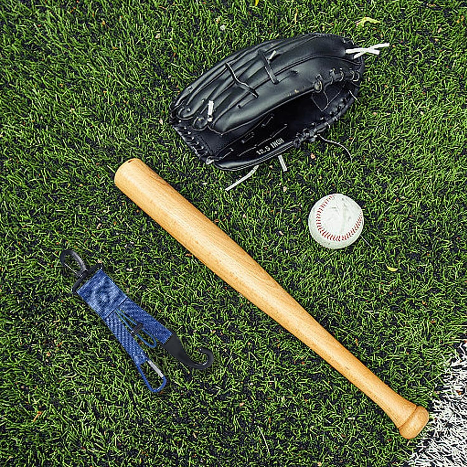 JDFHFGB Baseball Softball Gear Hanger,3 in 1 Dugout Organizer Baseball Bat Holder with Glove Clip and Helmet Hook for Badminton Baseball Softball Fence Bag Bottle Training Hiking Camping Accessories - Black image number 4