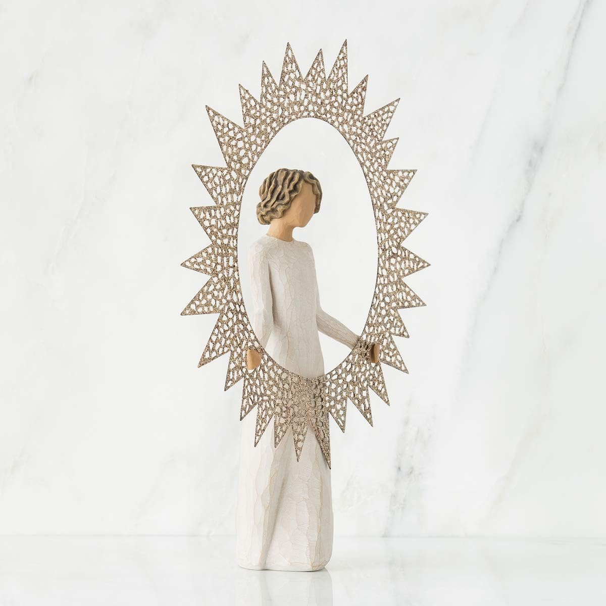 Willow Tree Starlight Tree Topper, Radiating Warmth, Light and Love, Delicate, Pierced Metal Star Encrusted with Glitter Sparkles at Top Christmas Tree, Holiday Decor, Sculpted Hand-Painted Figure image number 5