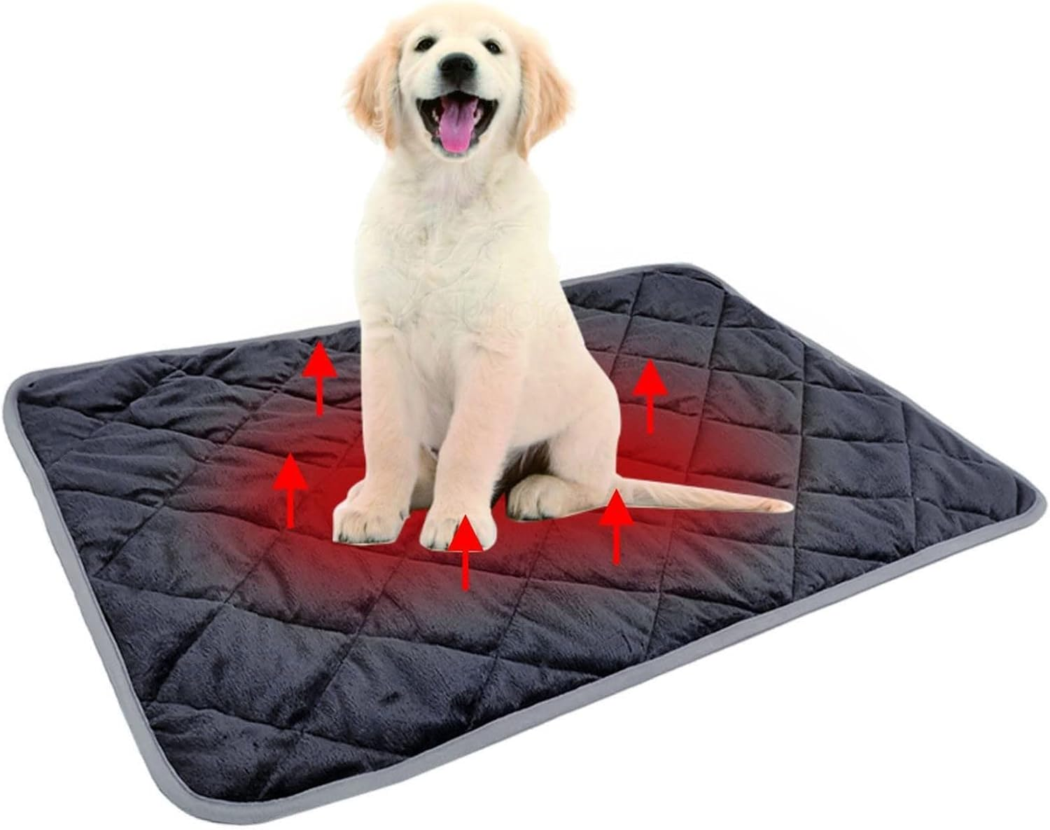 Self Heating Pad for Pets, Heating Pad Indoor for Dog, Cat, Waterproof Soft Heated Blanket, Warmer Floor Mat Animal Bed, Easy to Clean and Safe,Navy,Xl image number 4