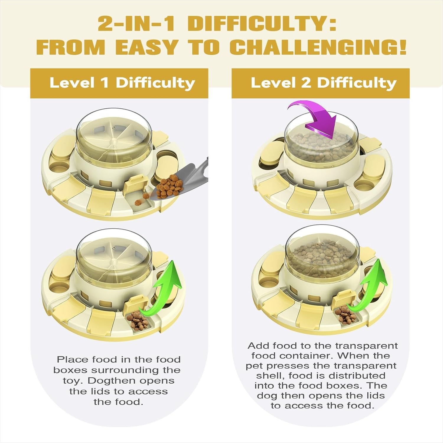 KADTC Dog Puzzle Toys W/Button Mind Games Level 2 in 1 Food Dispenser Slow Feeder Treat Puzzles Puppy Mental Stimulation Game Interactive Keep Them Busy Boredom Buster for Small/Medium/Large Dogs AU image number 5