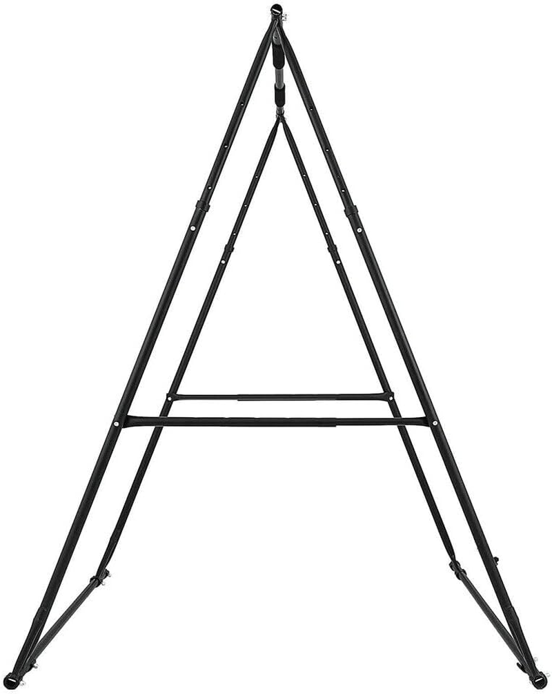 ALSTON Pull up Bar Station, Foldable, Aerial Yoga Stand, Height Adjustable, Swing Trapeze Frame, Steel A-Frame, 110Kg Weight Capacity, Black image number 6