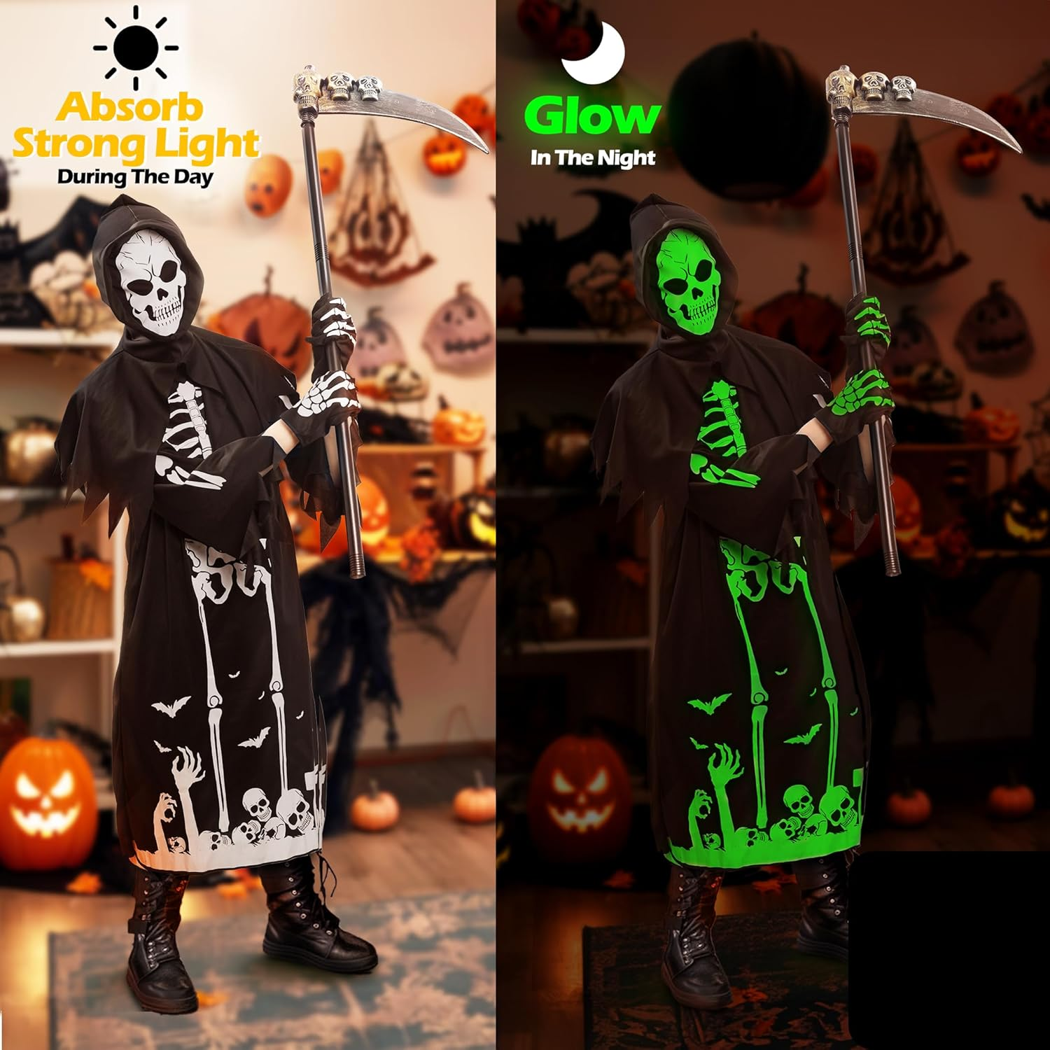 Skirfy Halloween Costumes,Glow in the Dark Cosplay Costumes