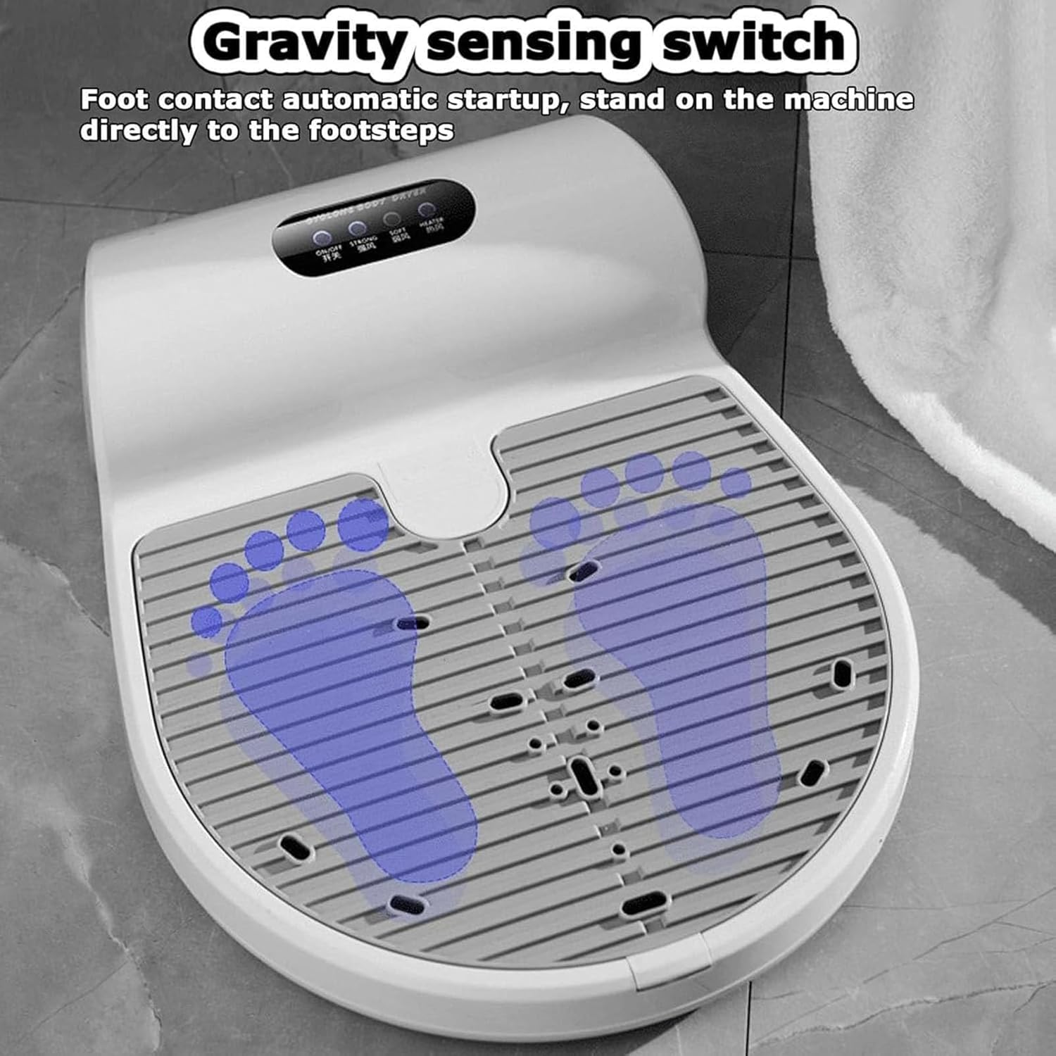 1350W Body Hair Dryer, Waterproof Negative Ions Body Heater with Feet Touch Panel/Quick Air Drying/Warm Air Wind/Cool Wind, Portable Standing Body Heater Blow Dryer, for Women/Mom/Girls image number 4