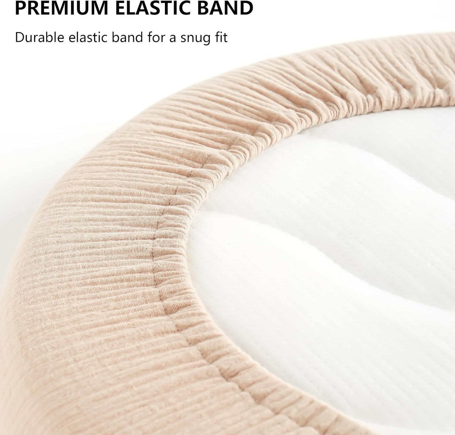 Muslin Bassinet Sheets for Babies &ndash; Soft & Breathable 100% Cotton Fitted Sheets for Oval, Rectangle, Hourglass Bassinet Mattress Pads, 2-Pack (Ivory & Pink)