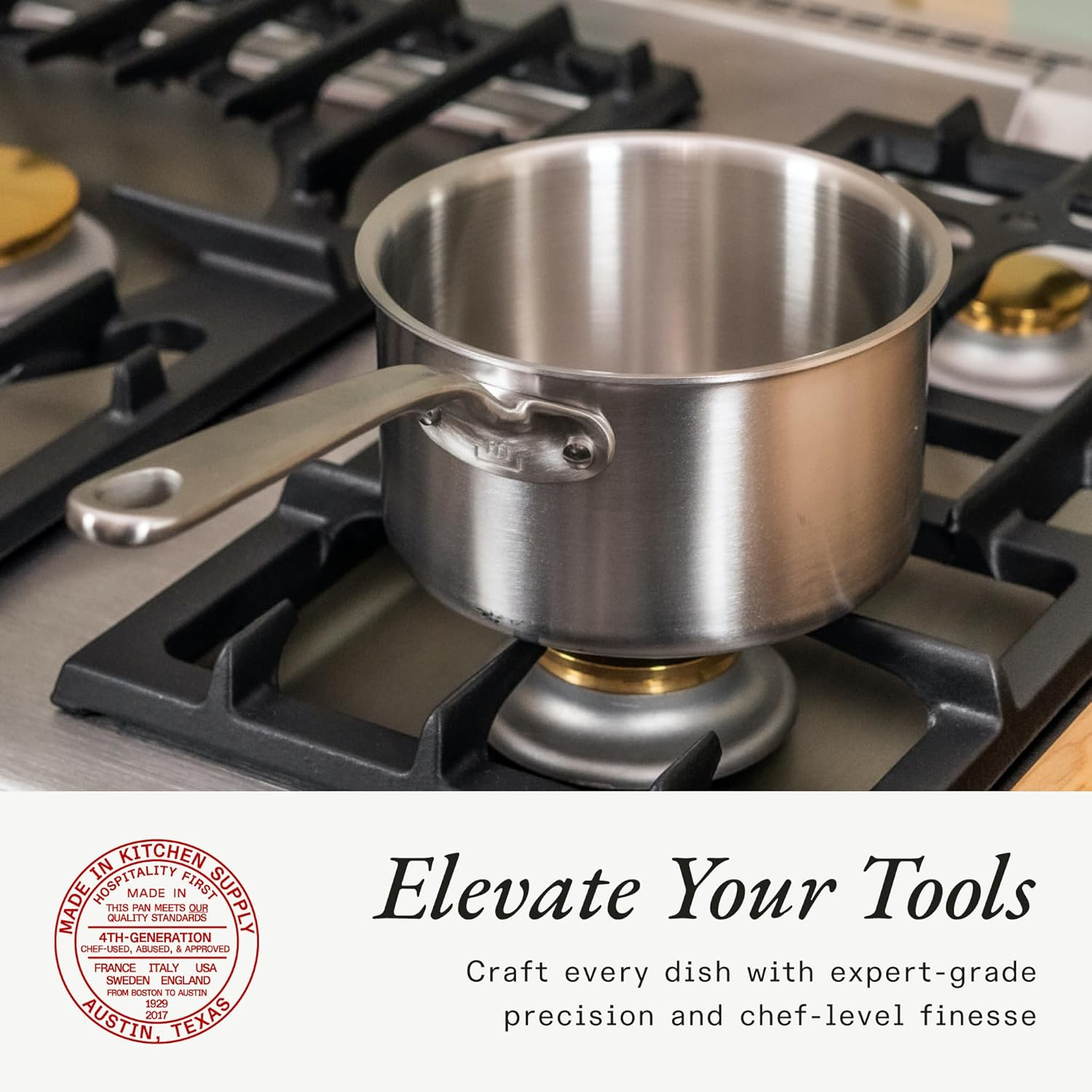 Made in Cookware - 2 Quart Stainless Steel Saucepan with Lid - 5 Ply Stainless Clad Sauce Pan - Professional Cookware - Crafted in Italy - Induction Compatible image number 6