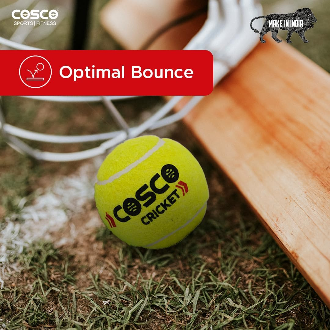 Cosco Light Cricket Tennis Ball (Pack of 6) Outer Material: Rubber, Color: Green, Standard Size image number 6