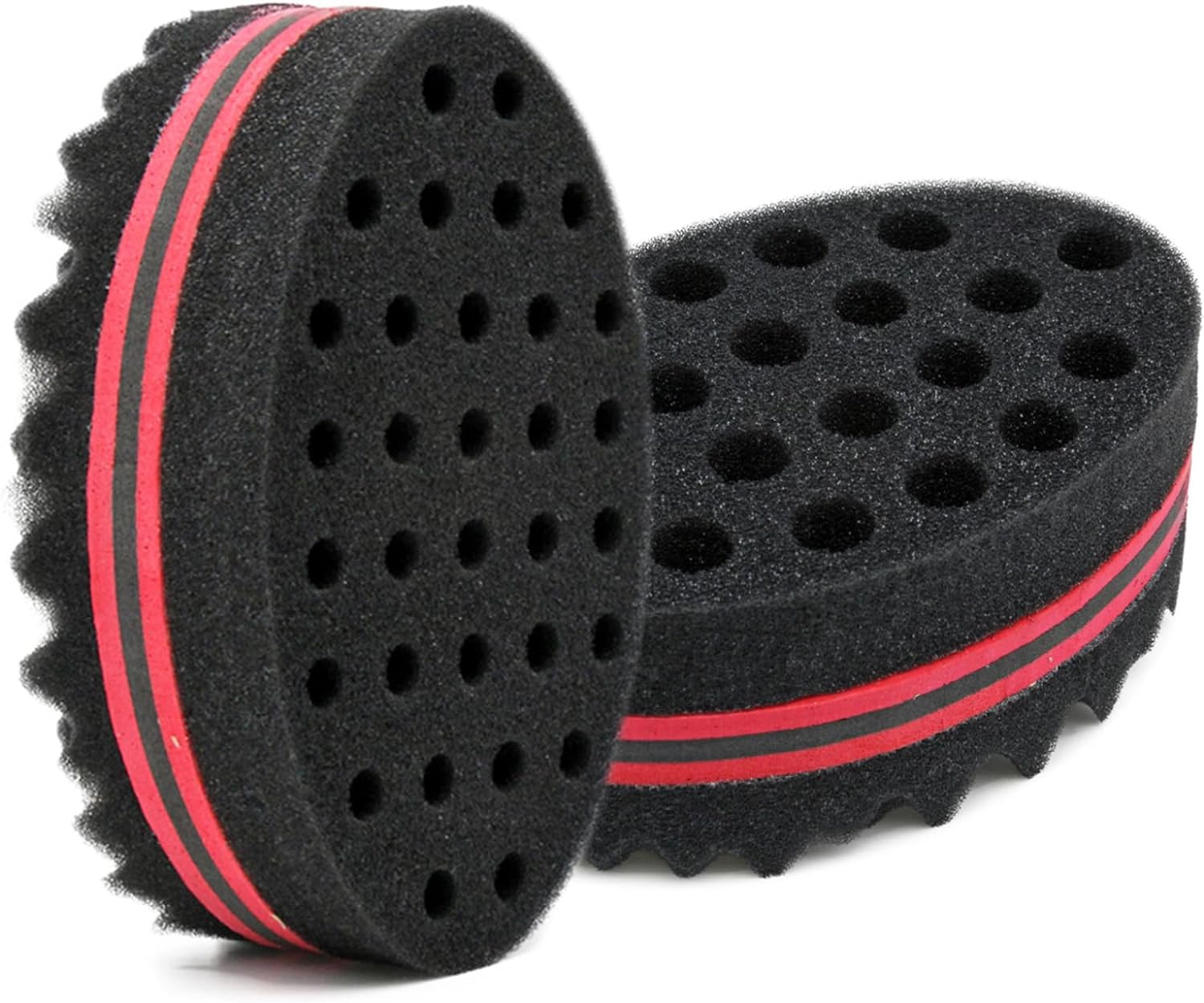 Senzee Hair Sponge Brush, Afro Curl Sponge Brush for Curls Dread Coils Hair Twist Wave Sponges Curling Brushes Small & Big Holes 2 Pcs