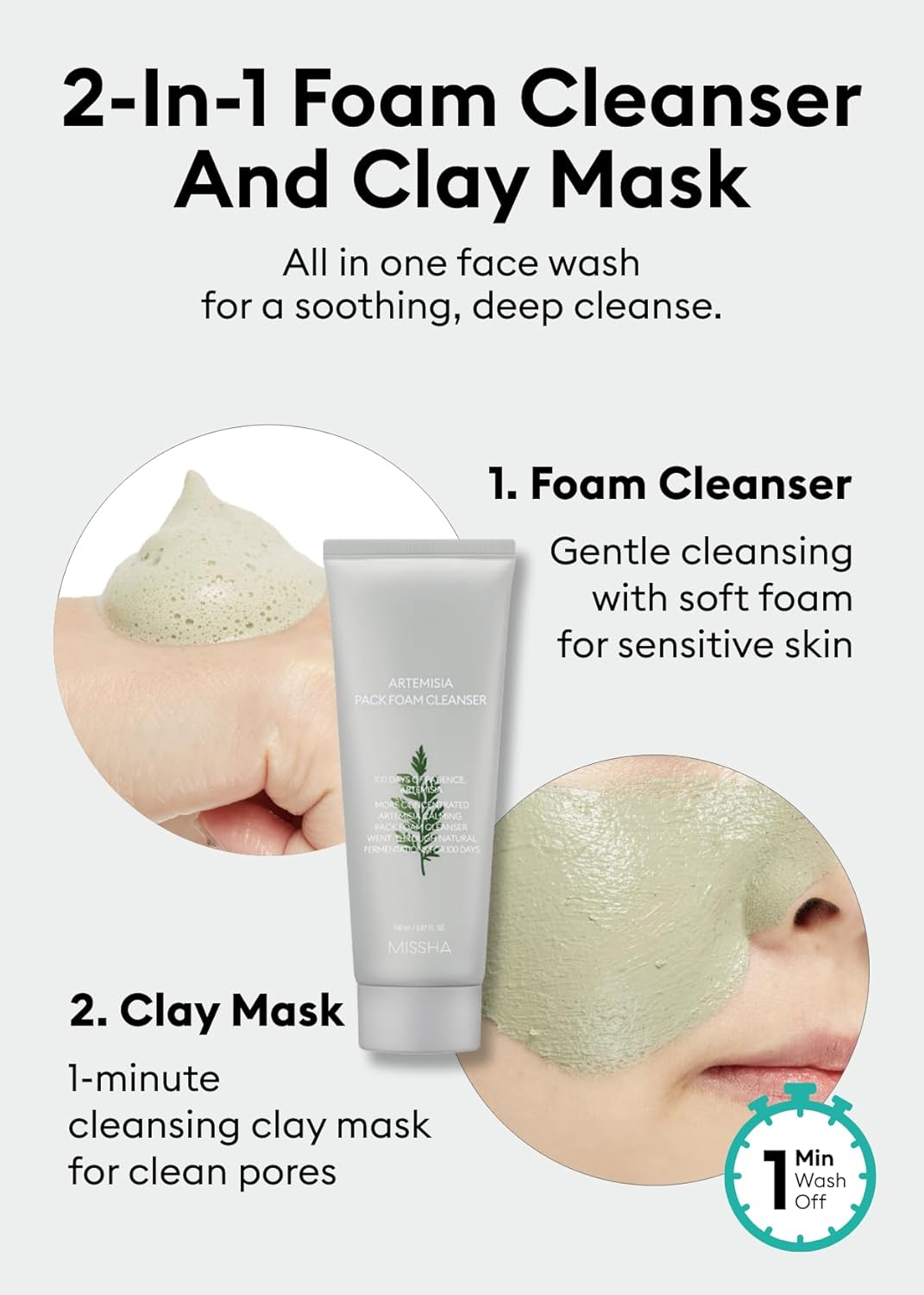 Missha Time Revolution Artemisia Pack Foam Cleanser 150 Ml image number 4