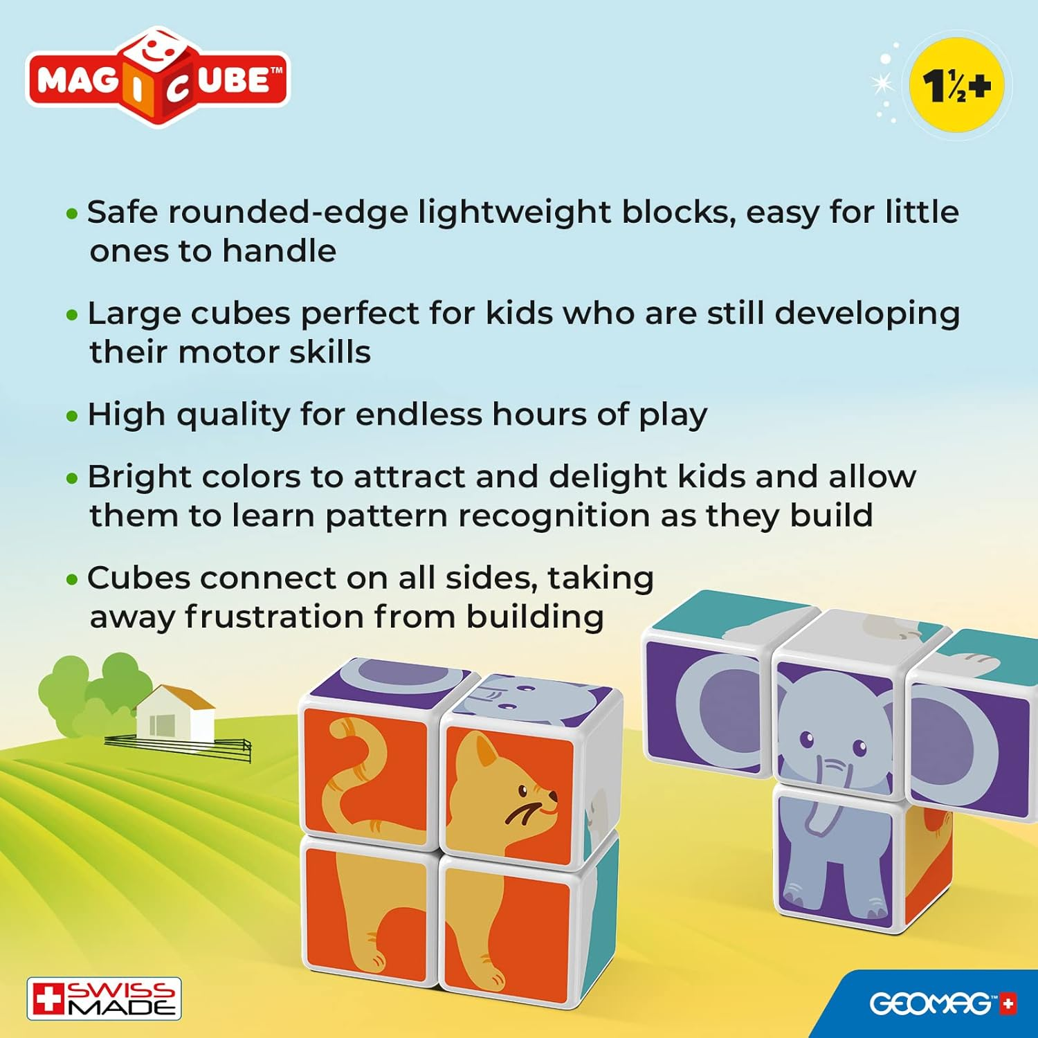 Geomag 132 Magicube Animals Friends - Magnetic Construction Cubes 21 Cm*17 Cm* 7 Cm image number 5