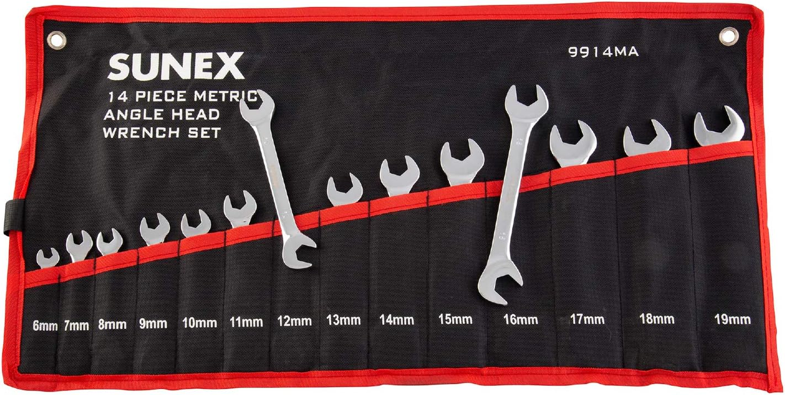 Sunex 9914M Metric Angle Wrench Set, Fully Polished, 6Mm - 19Mm, 14-Piece image number 3