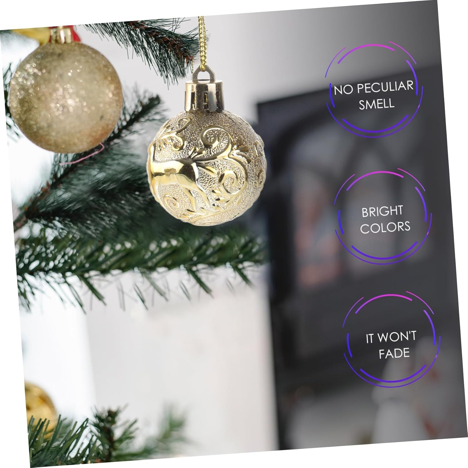 STOBAZA 30Pcs Shiny Christmas Tree Balls Xmas Ornaments for Holiday Decor and Festive Scene Random Colors for Parties and Family Celebrations image number 5