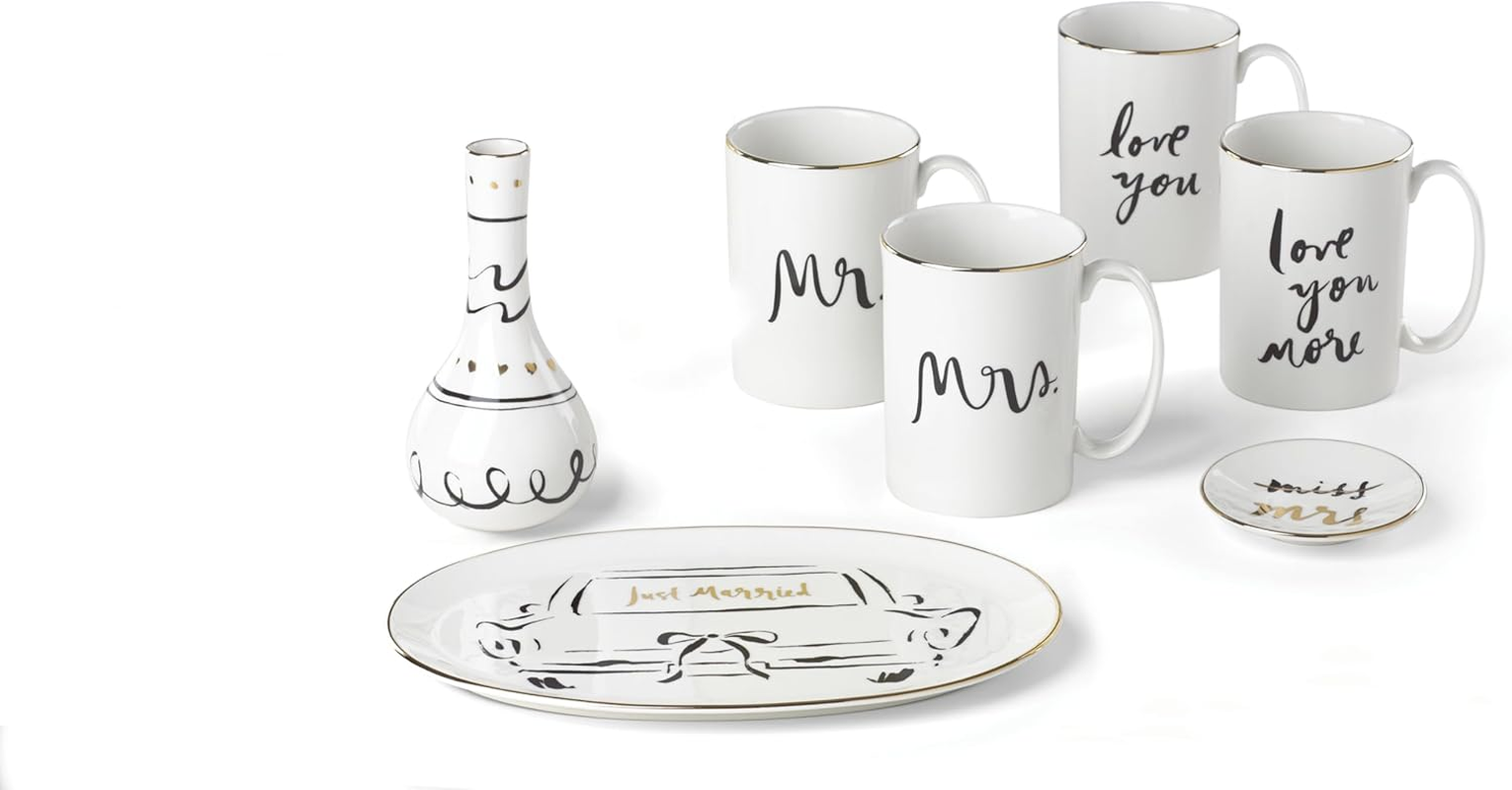 Kate Spade New York Bridal Party Mrs. 2Pc Mug Set, 1.55 LB, White image number 4