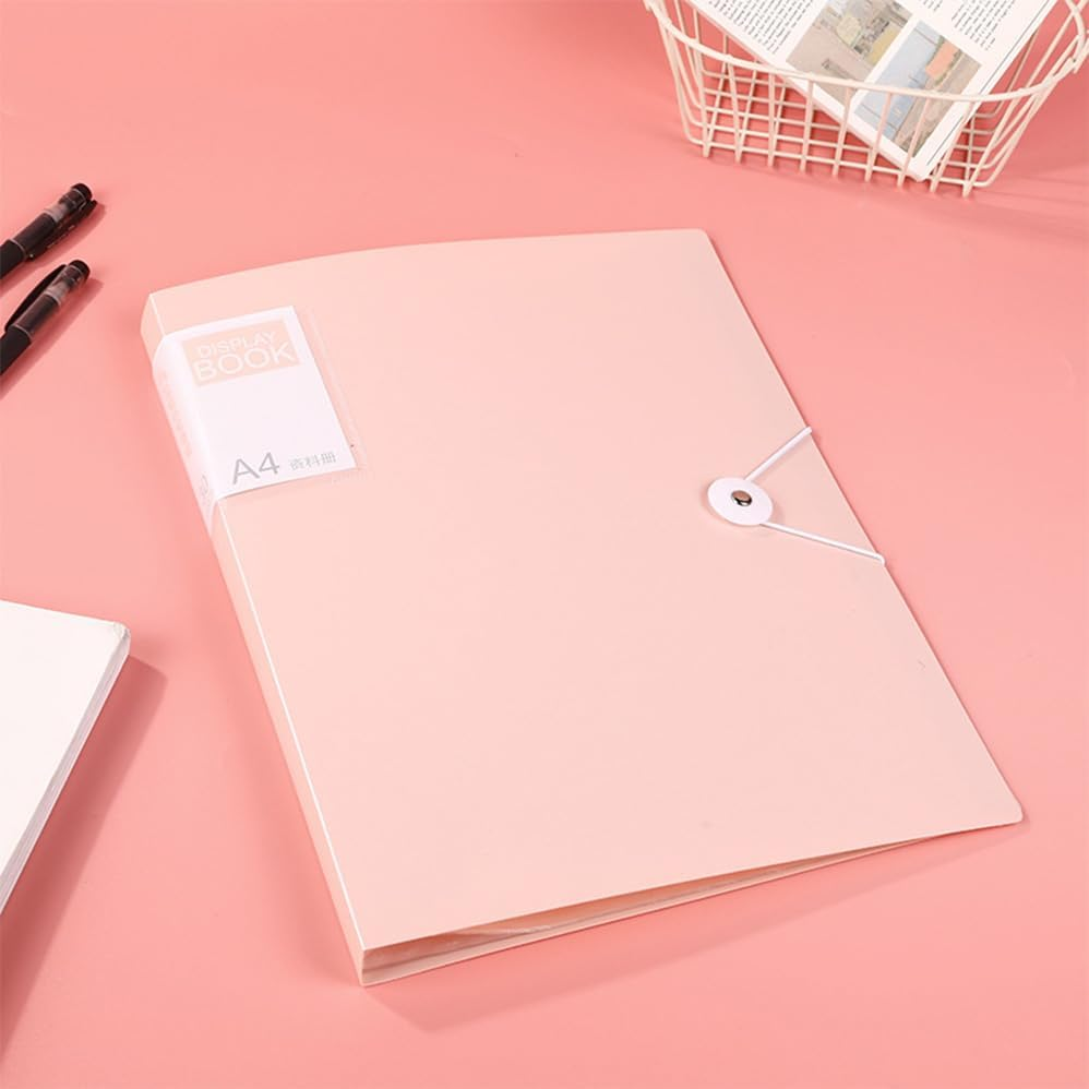 Betterlifewj 5Pcs File Folder, 60 Pages File Bag A4 Transparent Binder File Folder Beige Document Folder for Office and School Supplies(Large) image number 4