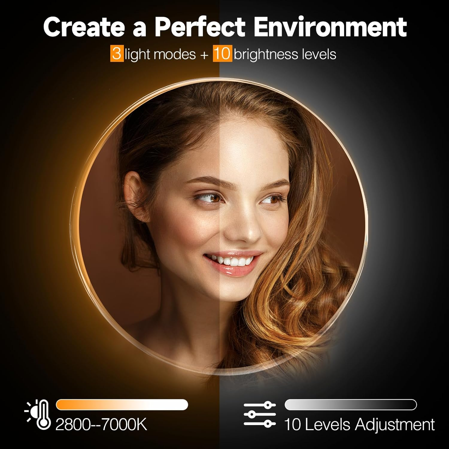 2-Pack LED Video Light Kit, EMART Studio Light with Phone Holder& Light Barndoor, 2800-7000K Dimmable Photography Lighting for Video Recording, 60'' Tripod for Streaming, Youtube, Make Up image number 5