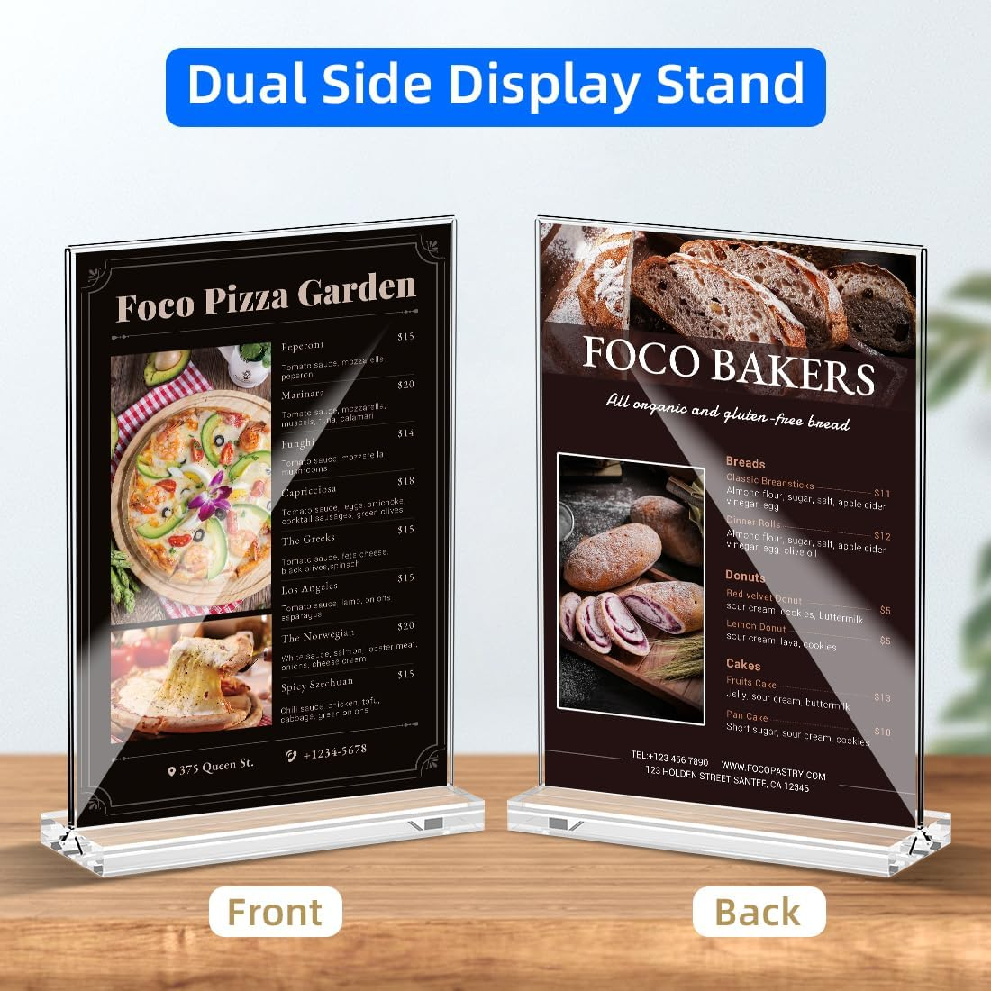 Futrue-Wolker Stand A5, 6 Pieces Acrylic Table Stand, A5 Flyer Stand, Price Tags, Brochure Stand, Table Stand for Brochures, Menu Card, Advertising image number 5