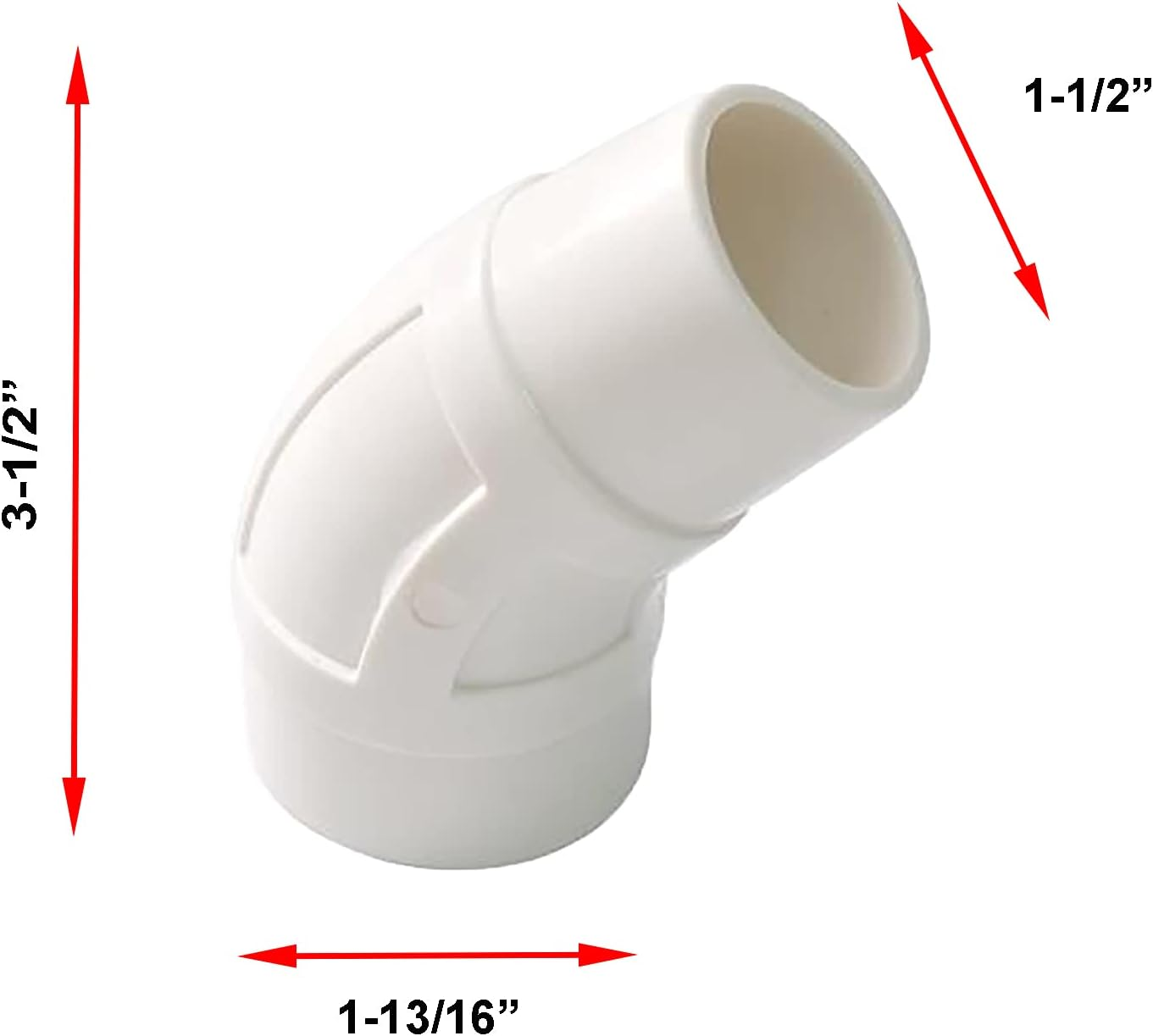 2PCS Pool Cleaner 45 Degree Elbow W70244 Replacement Fit for Most Zodiac Baracuda/Pentair Kreepy Krauly/Hayward Pool Cleaners image number 1