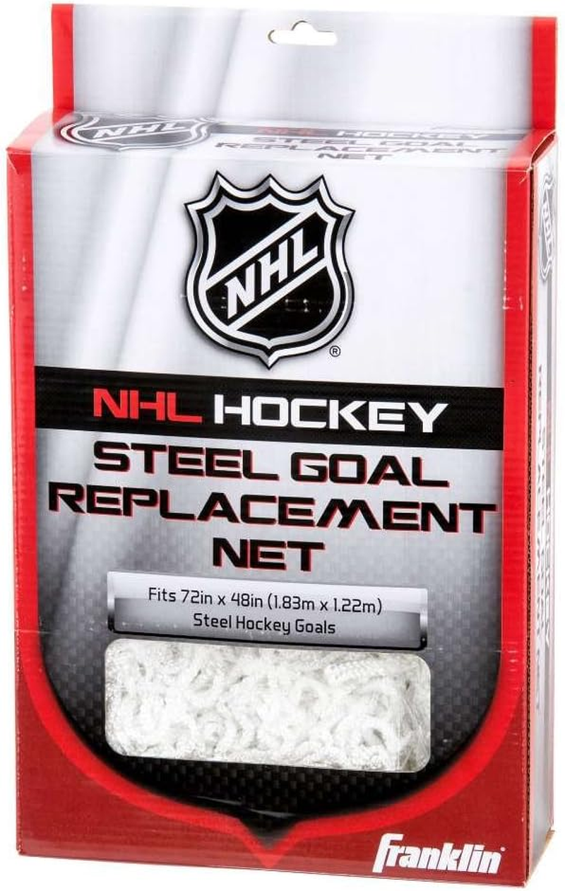 'Franklin Sports NHL Hockey Goal Replacement Net - 72'' Official Size Goal Replacement Netting - Outdoor Street Hockey Goal Net - Easy Attach Official Size Net - 72'' X 48'' X 30'',White'